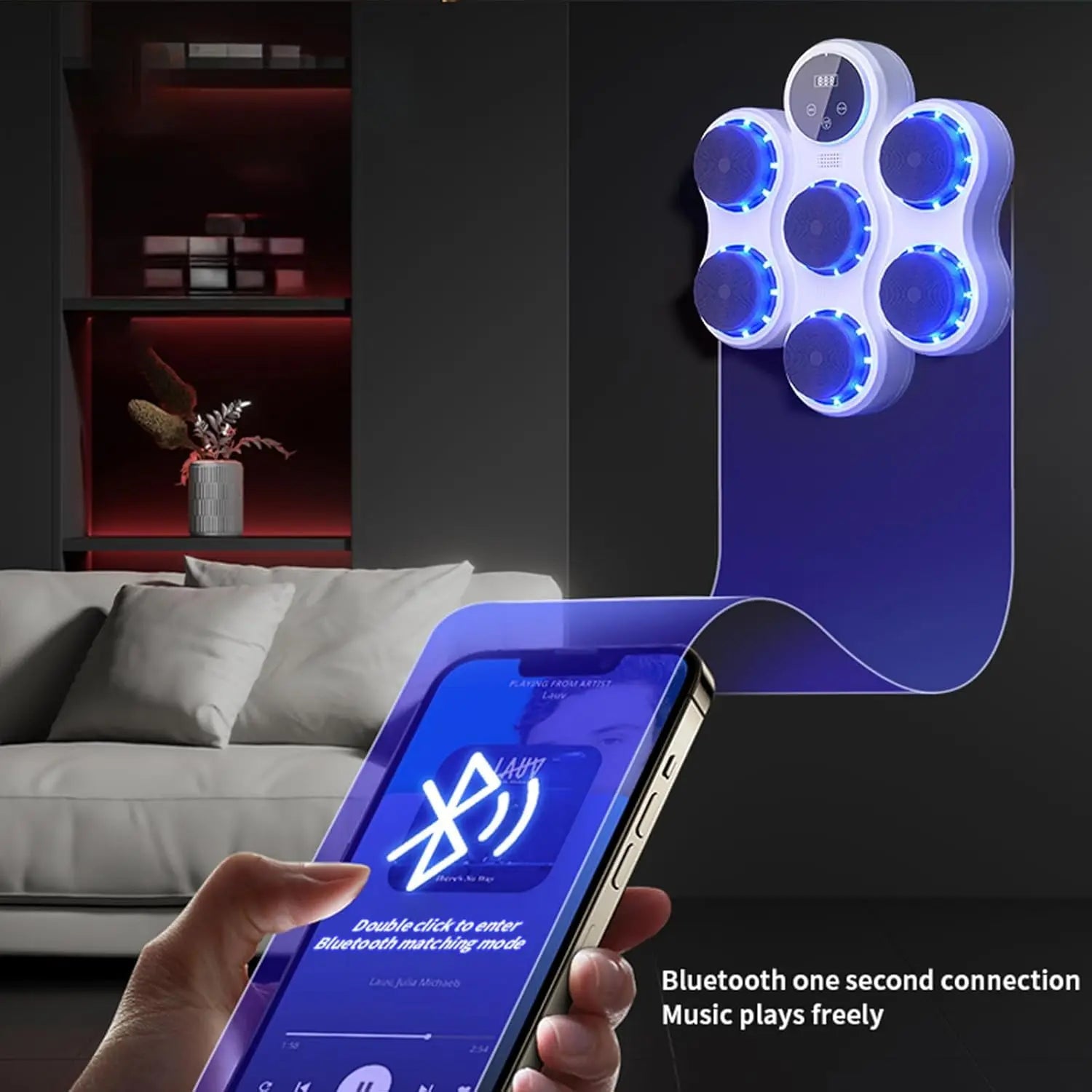 Music Boxing Machine Electronic Wall Target Smart Home Fitness - AURA