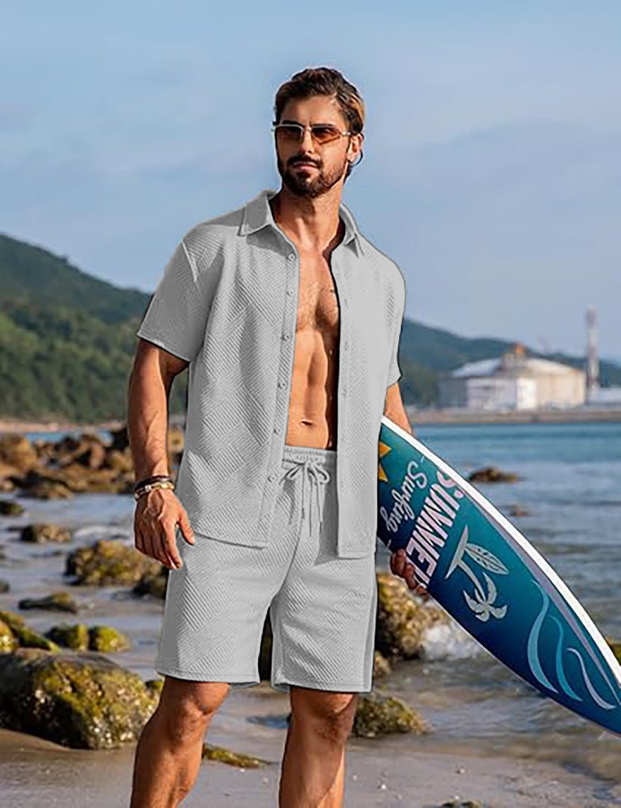 Knitwear Sports Casual Short Sleeve And Shorts Suit - AURA