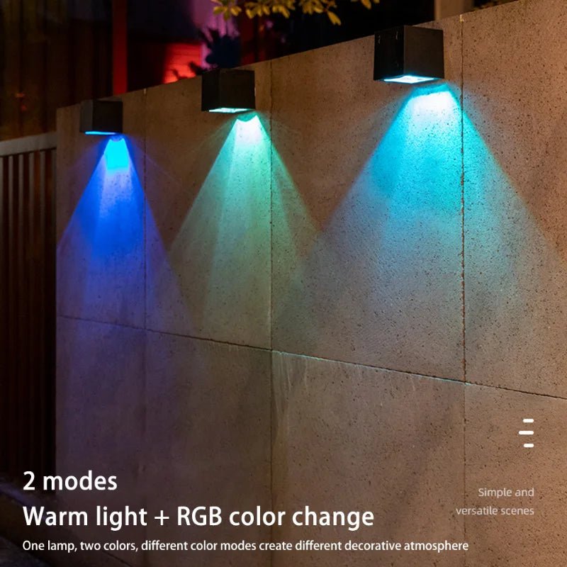 LED Solar Light Outdoor Garden Square Wall Lamp Outdoor Courtyard Garden Fence Lighting Wall Decoration Lamp - AURA