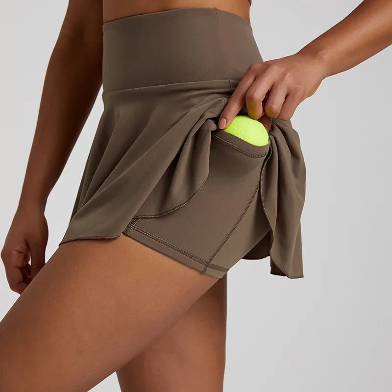 Women Tennis Skirt Fitness Sports Skirt Built - In Shorts High Elastic - AURA