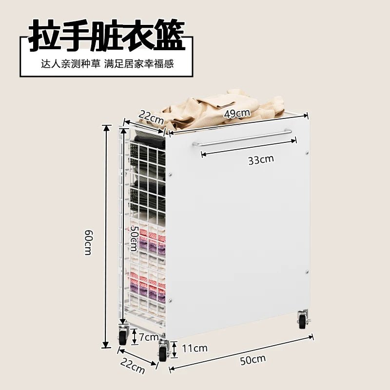 Heavy - Duty Portable Laundry Basket with 360° Wheels Breathable Foldable Clothes Hamper Storage Organization Space - Saving Design - AURA