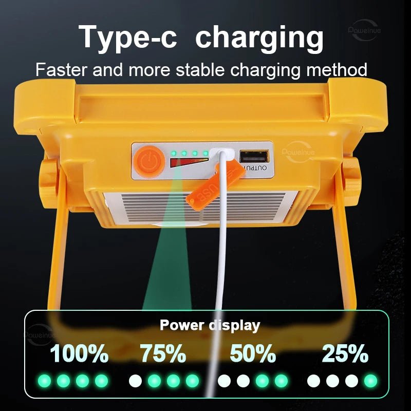 LED Powerful Solar Light Portable Hand Lamp Super Bright USB Rechargeable Searchlight - AURA
