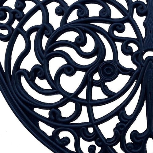 18" X 30" Black Rubber Scrollwork Welcome Outdoor Semi Circle Door Mat - AURA
