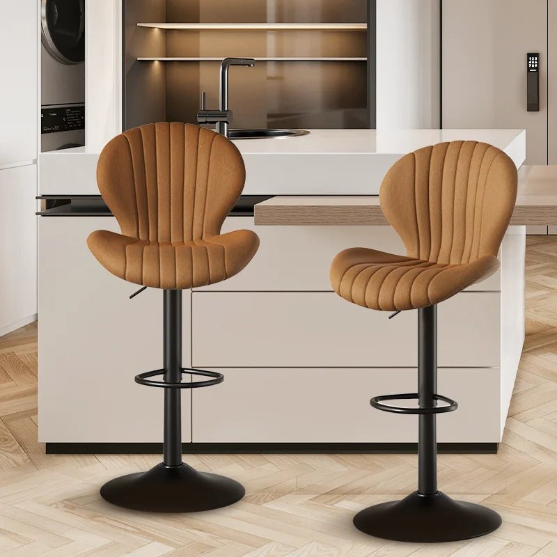 2 Modern Bar Stools Luxury Dining Chairs - AURA