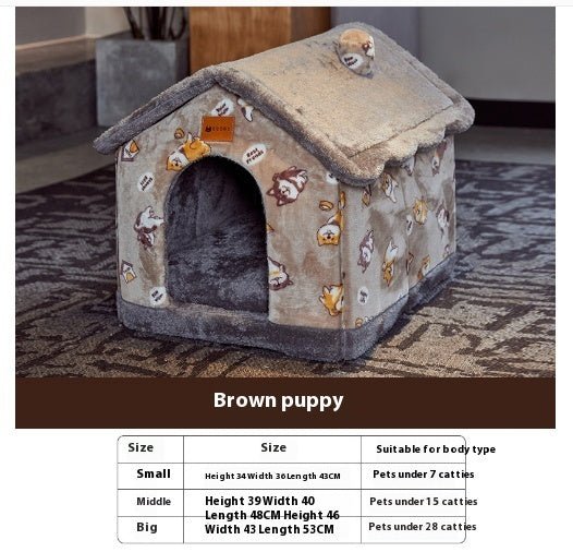 Foldable Dog House Pet Cat Bed Winter Dog Villa - AURA