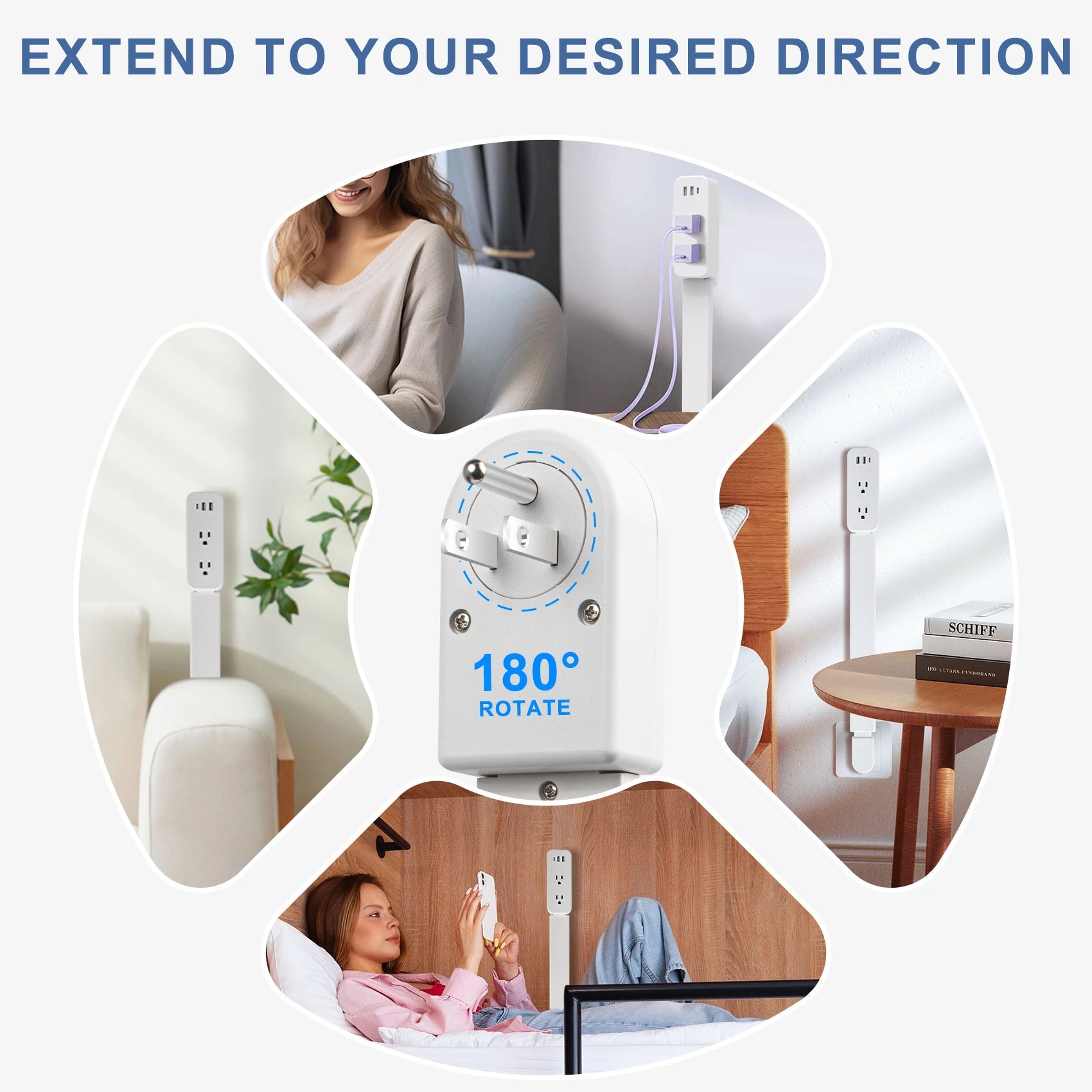 Electrical Outlet Extender. Access Hard - to - Reach Outlets! Extends 22" - 34" - AURA