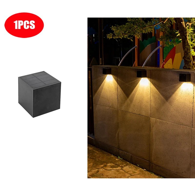 LED Solar Light Outdoor Garden Square Wall Lamp Outdoor Courtyard Garden Fence Lighting Wall Decoration Lamp - AURA