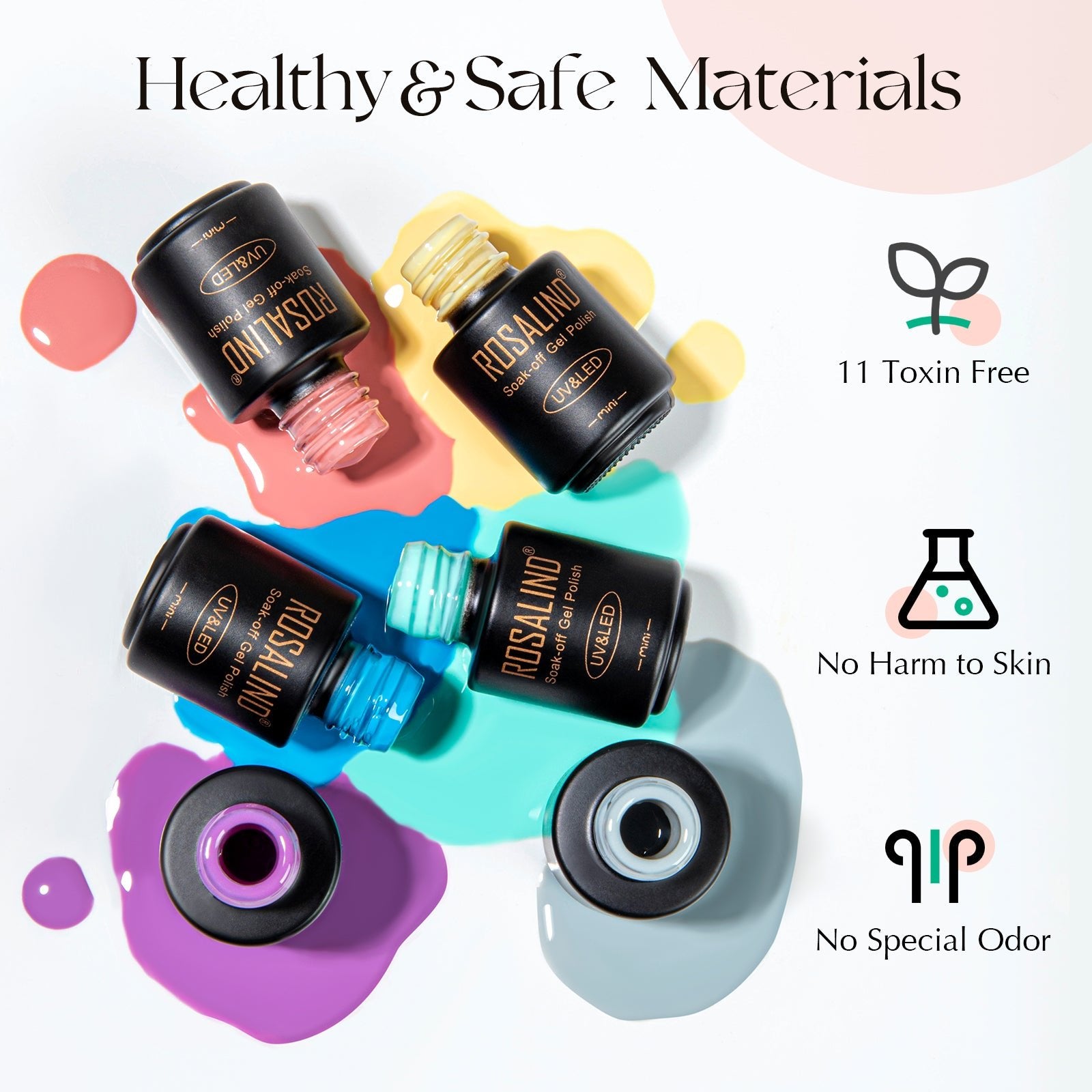 ROSALIND 38PCS Gel Nail Polish Set, 35 Colors Fall Gel Polish - AURA