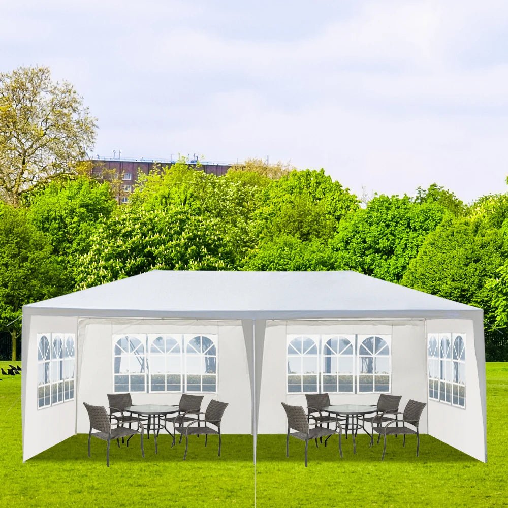 10'X20' Outdoor Party Tent with 4 Removable Sidewalls, Waterproof Canopy Patio Wedding Gazebo, White - AURA