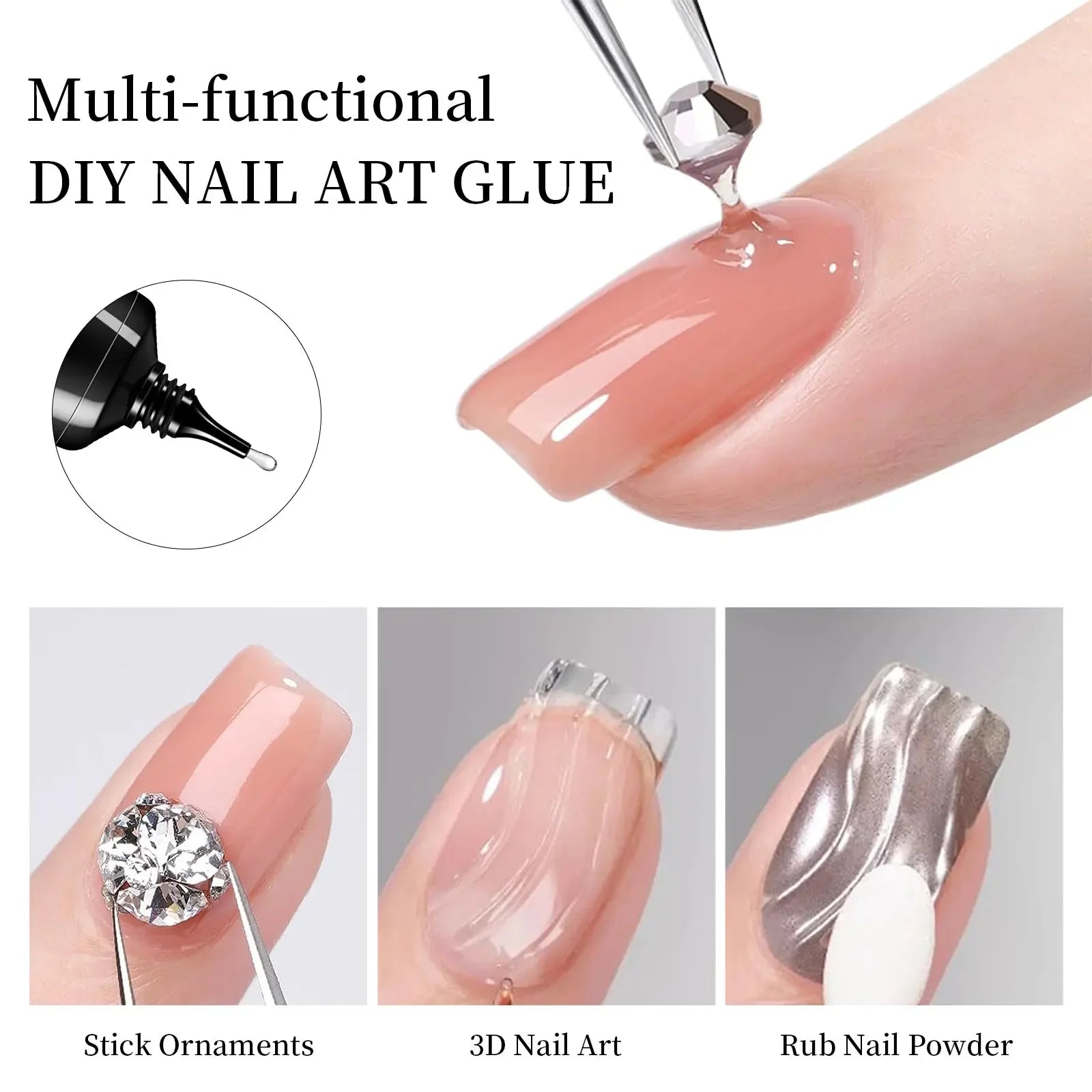 30g Nail Rhinestone Glue for Nails Super Strong Gel Nail Glue - AURA