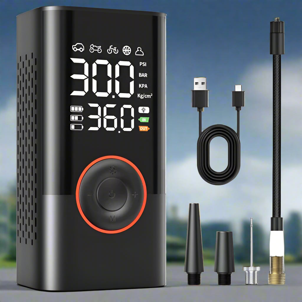 1pc Wireless Car Air Compressor Air Pump Electric Tire Inflator Pump - AURA