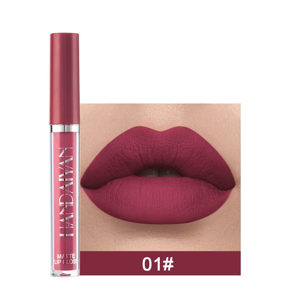 Matte Non - stick Cup Lip Gloss, Non - fading Matte Liquid Lipstick - AURA