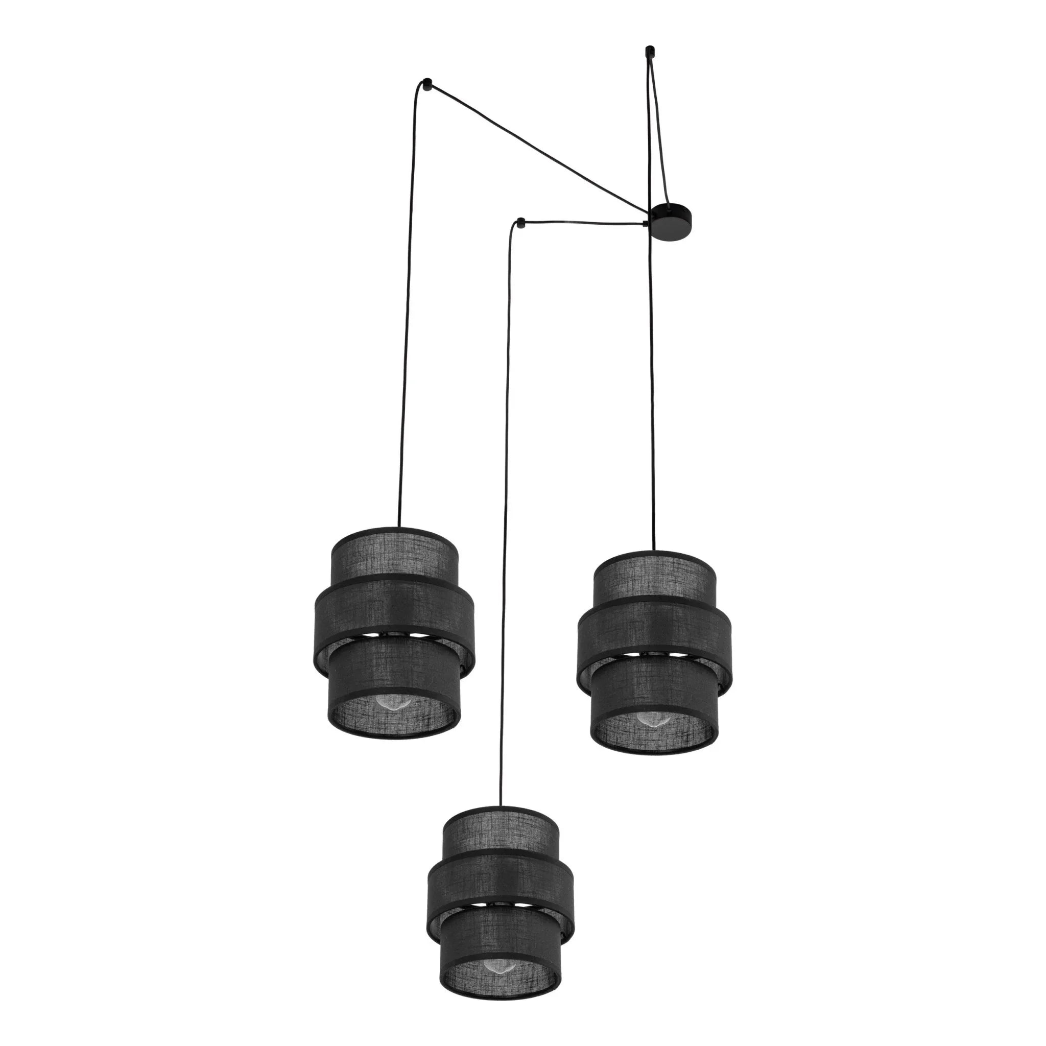 CALISTO Black Mid - Century Modern Pendant Light 3 - AURA