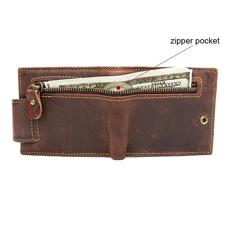 Crazy Horse Cowhide Leather Wallet for Men Genuine Leather Men Wallet - AURA