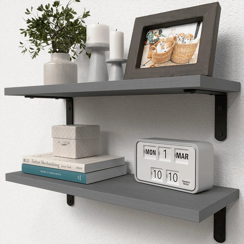 Wall Mounted Floating Shelves Wooden Shelves Home Living Room - AURA
