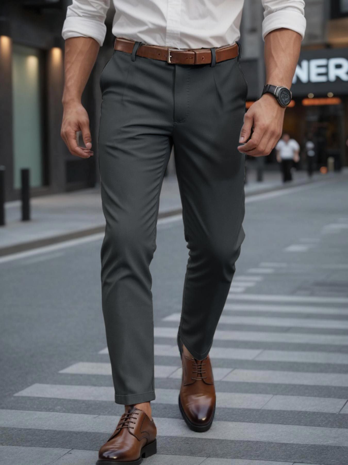 Men's Business Trousers Men's Straight Casual Pants - AURA