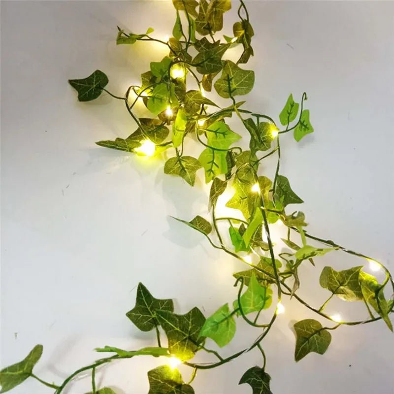 Flower Green Leaf String Lights Artificial Vine Fairy Lights Battery - AURA