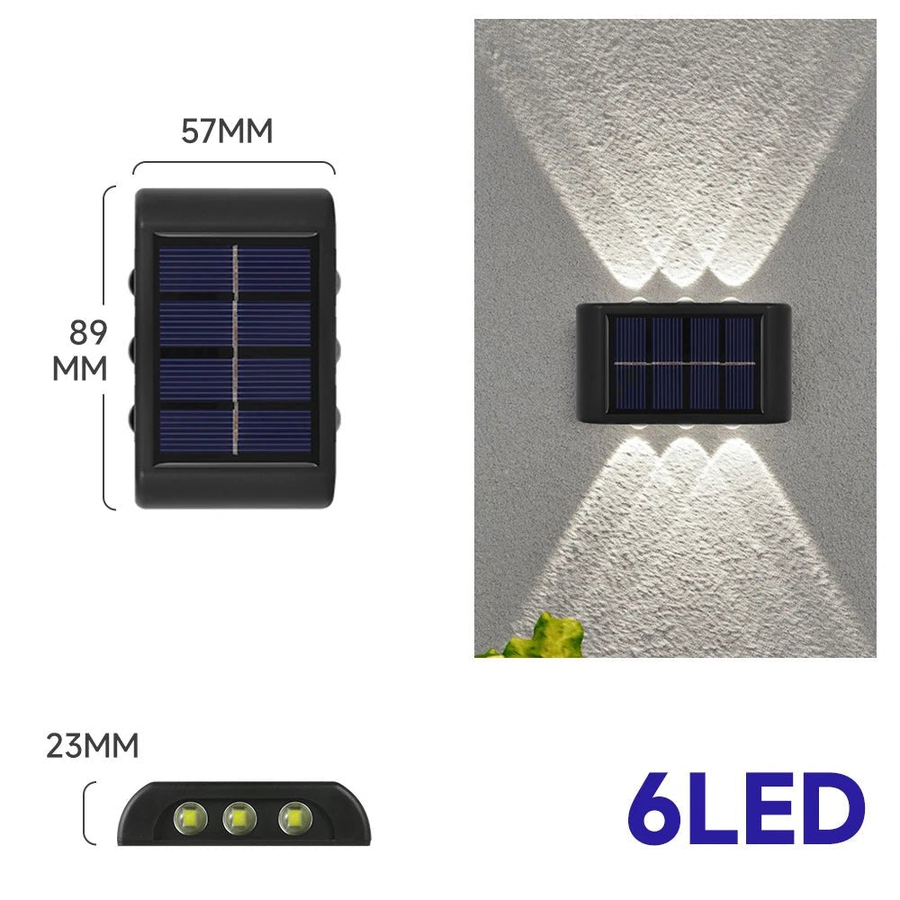 4/6/8/10LED Solar Wall Lamp Outdoor Waterproof Solar Powered Light UP - AURA