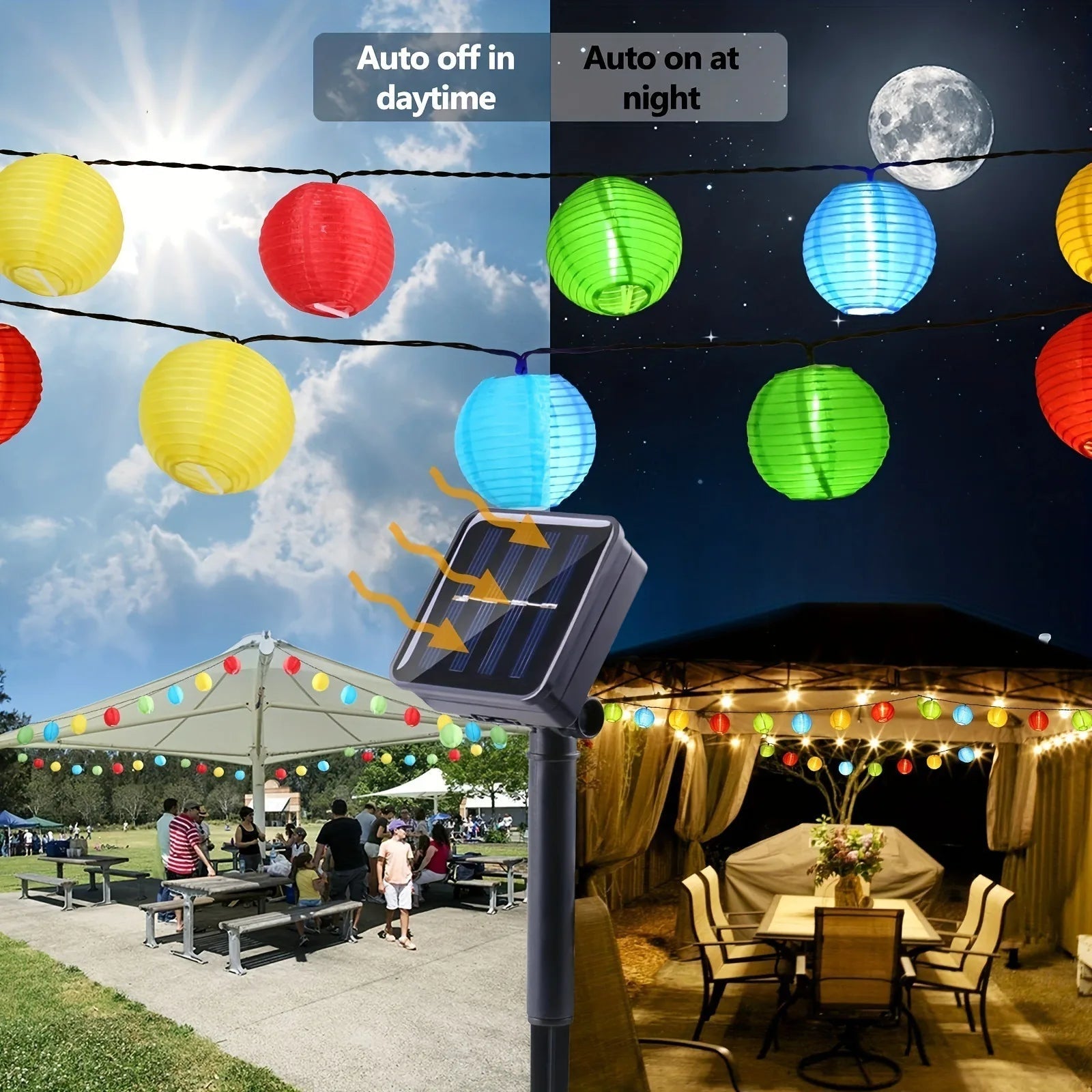 Solar Lantern String Lights Waterproof Outdoor LED Garland Fairy Light Patio Garden - AURA