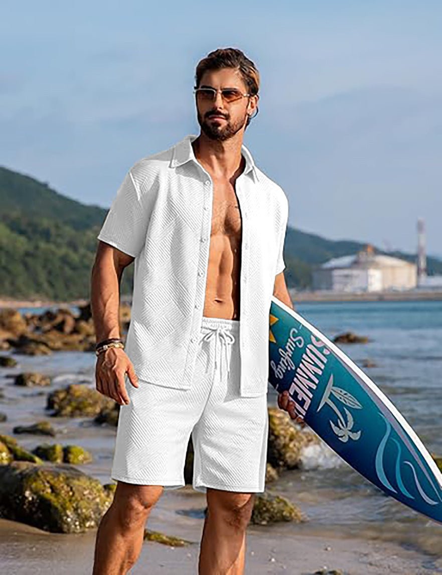 Knitwear Sports Casual Short Sleeve And Shorts Suit - AURA