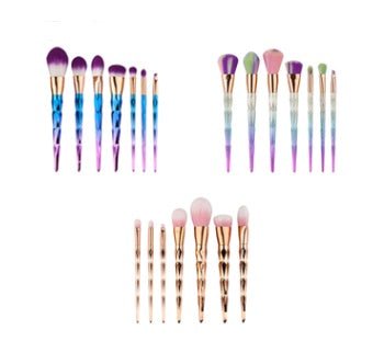 7 makeup brushes, makeup tools, diamond makeup brush foundation brush - AURA