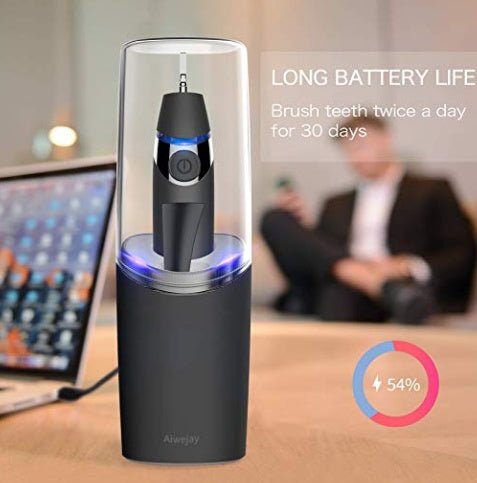 Electric Travel Rechargeable Toothbrush with Portable UV Sterilizer Drying Cup for Adults - AURA