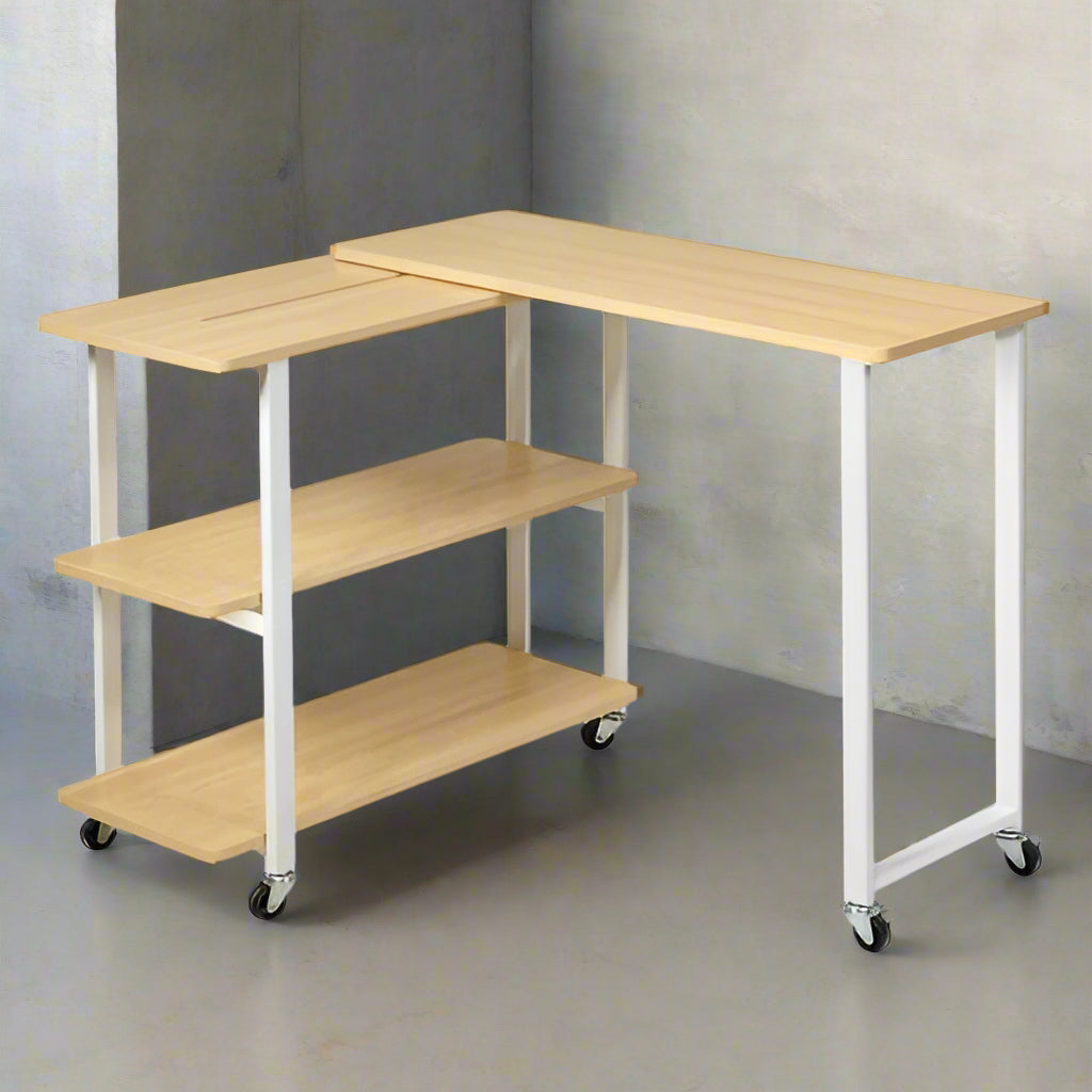 L - Shape 360° Rotating Computer PC Desk Corner Table - AURA