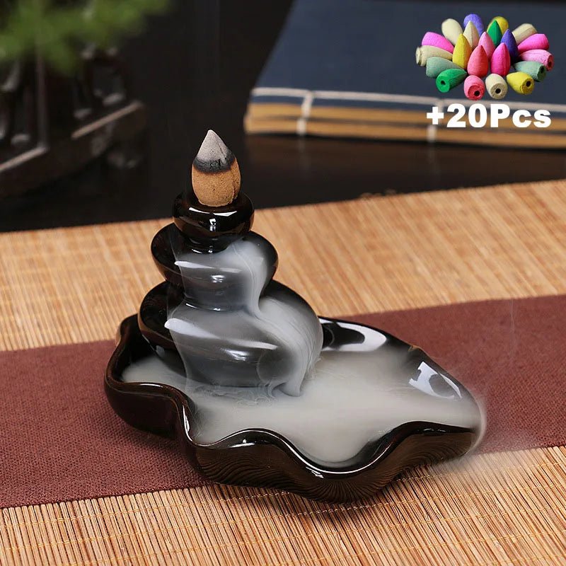 Free 20Pcs Incense cones Creative Home Decor Backflow Stick Incense - AURA