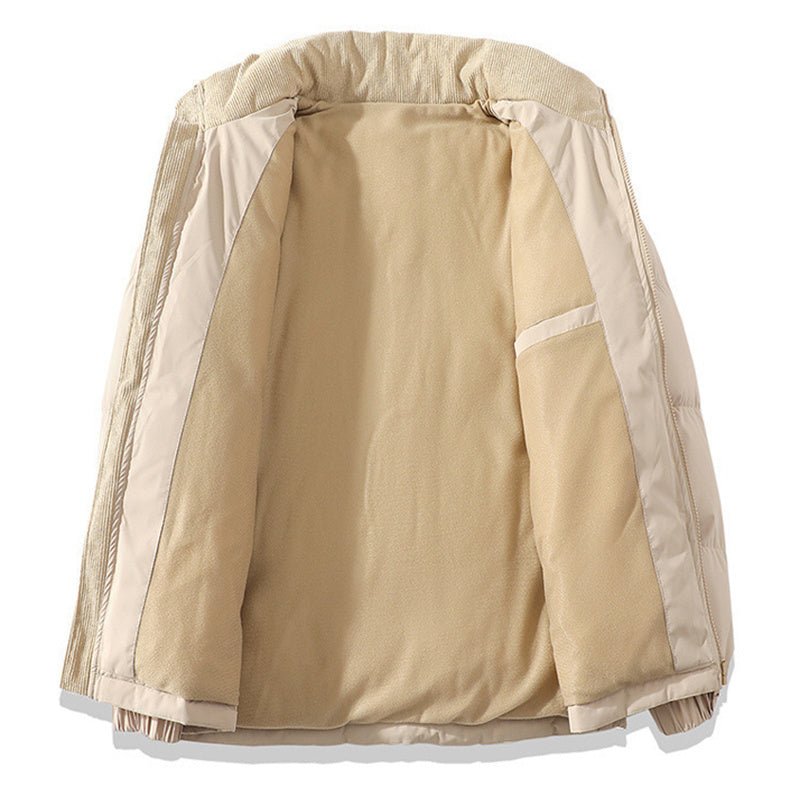 Winter Stand Collar Contrast - colored Coat Cotton Padded Jacket For Men Women Clothing - AURA