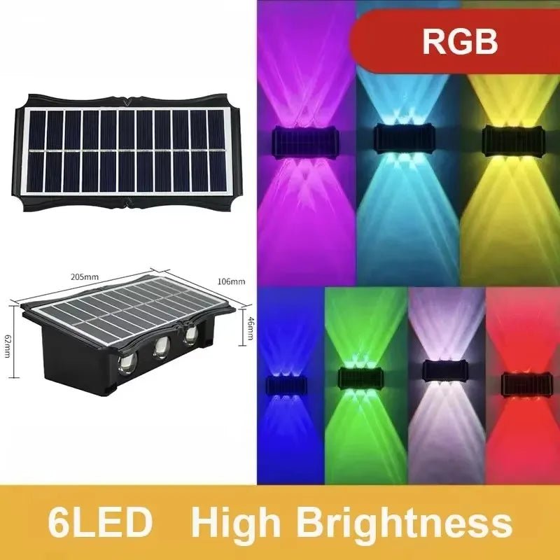Solar Wall Lamp Outdoor Solar LED Light Waterproof Up And Down Luminous Lighting - AURA