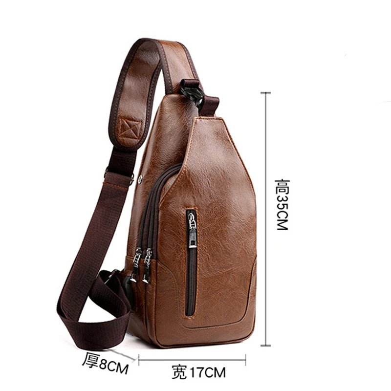 Luxury Brand Messenger Bag Leather Men Chest Bag - AURA