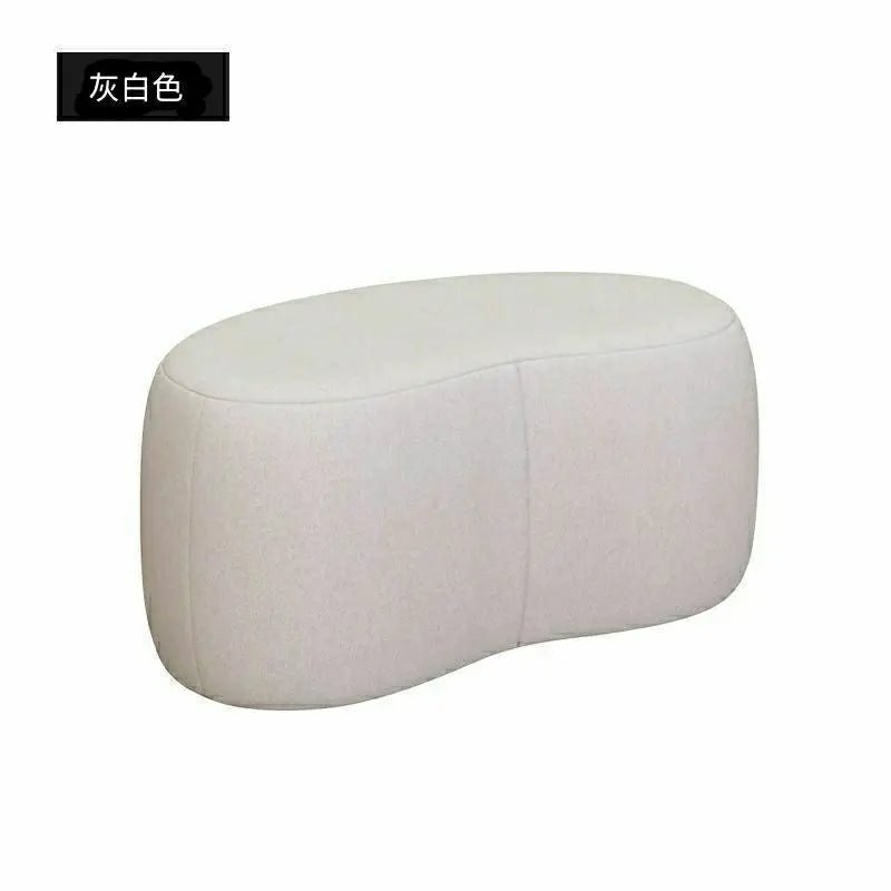 Fashion Curved Seat Cushion Ottoman Dressing Makeup Shoe Stool - AURA