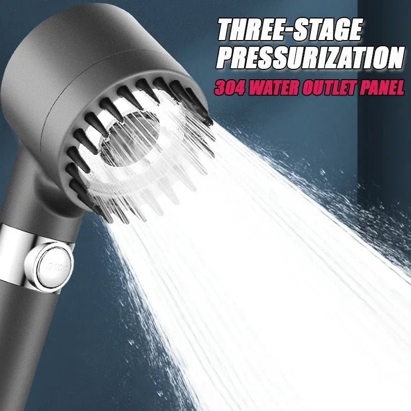 High Pressurized Filter Shower Head 3 - mode Adjustable Spray - AURA