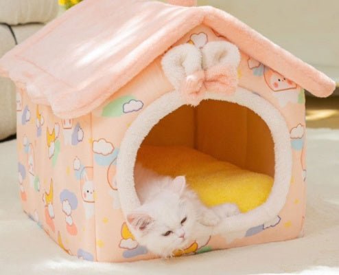 Foldable Dog House Pet Cat Bed Winter Dog Villa - AURA
