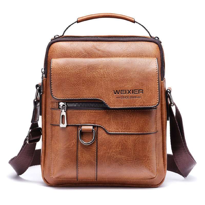 Popular Men's Messenger Bag One Shoulder Retro Business Backpack - AURA