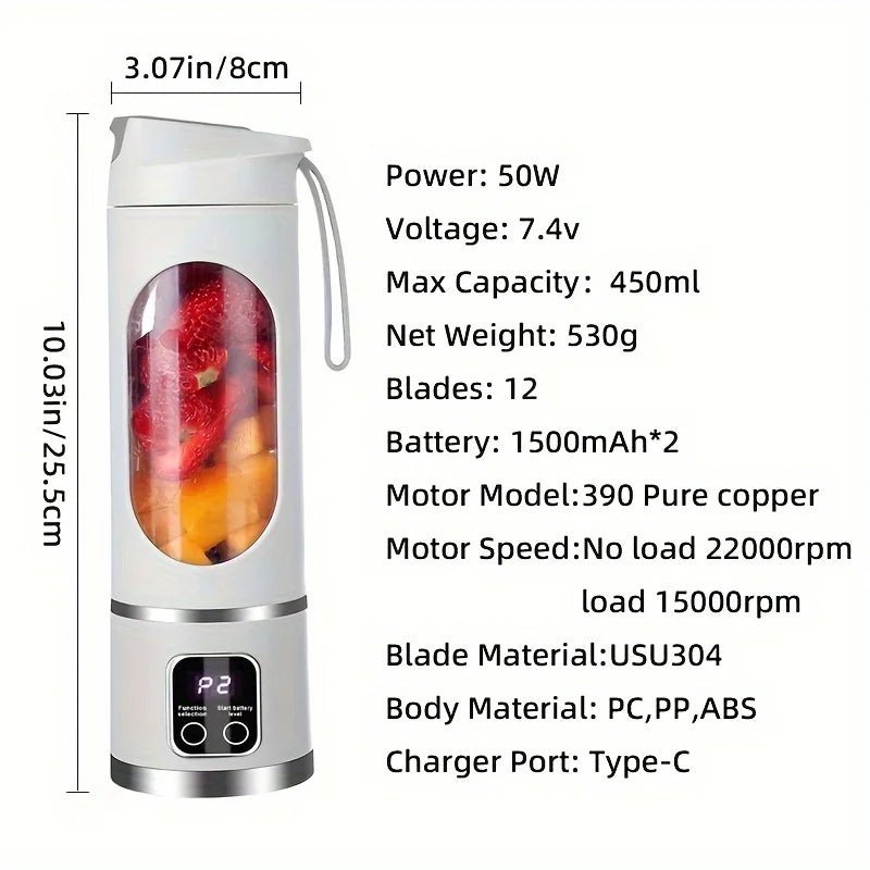 Portable Usb Rechargeable Mini Blender & Juicer - AURA