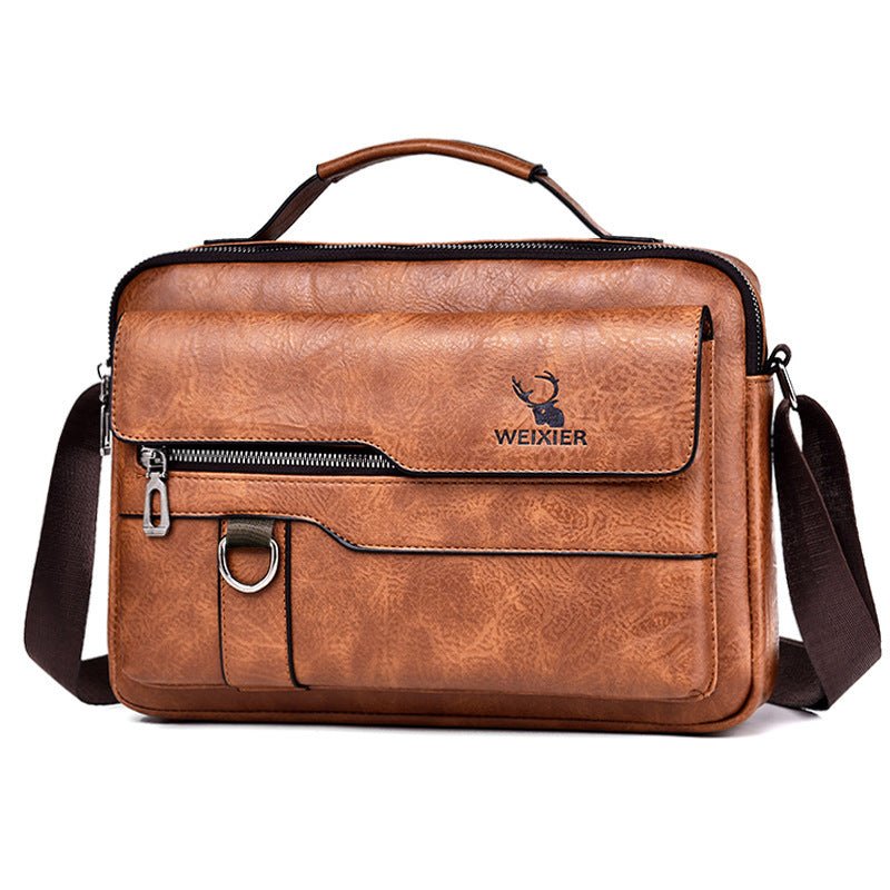 Popular Men's Messenger Bag One Shoulder Retro Business Backpack - AURA