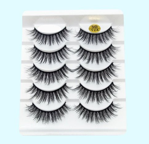 Mink False Eyelashes 3D False Eyelashes Five Pairs Of Soft Cotton Stalk Eyelashes - AURA