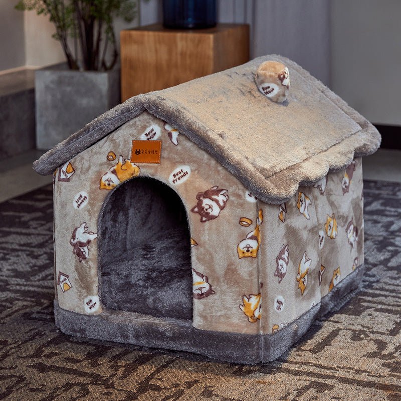 Foldable Dog House Pet Cat Bed Winter Dog Villa - AURA