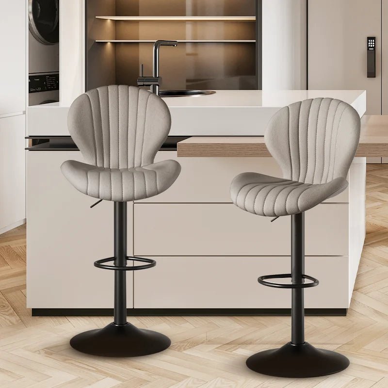 2 Modern Bar Stools Luxury Dining Chairs - AURA