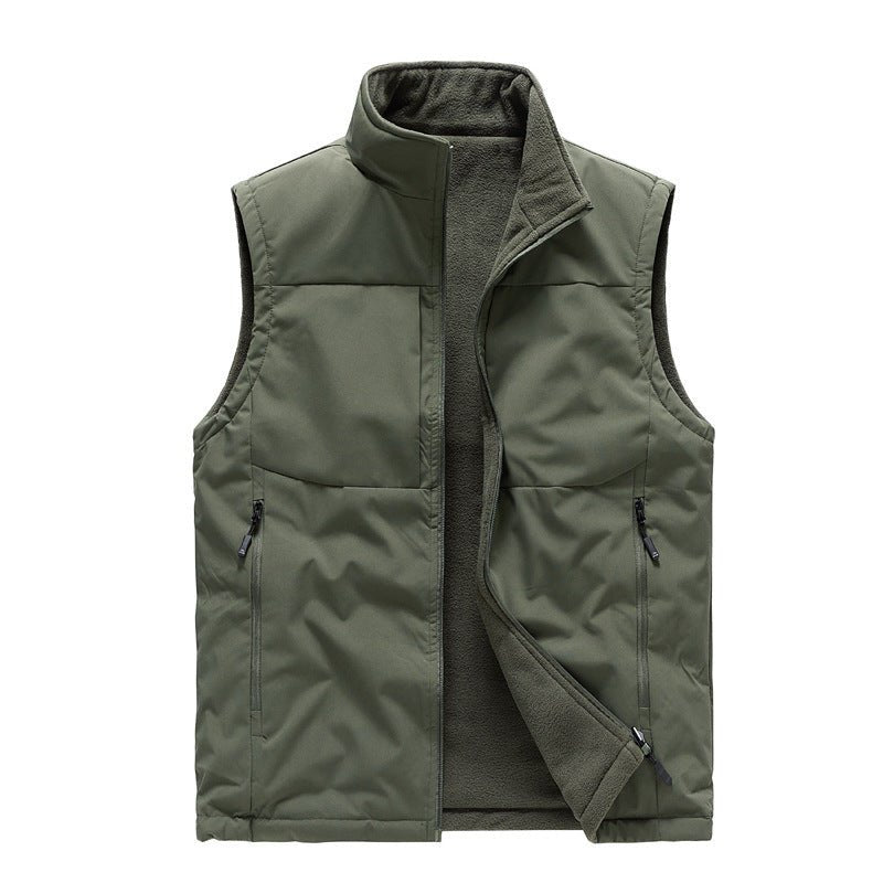 Men's Double - sided Fleece Vest Winter Warm Loose Sleeveless Tank - AURA