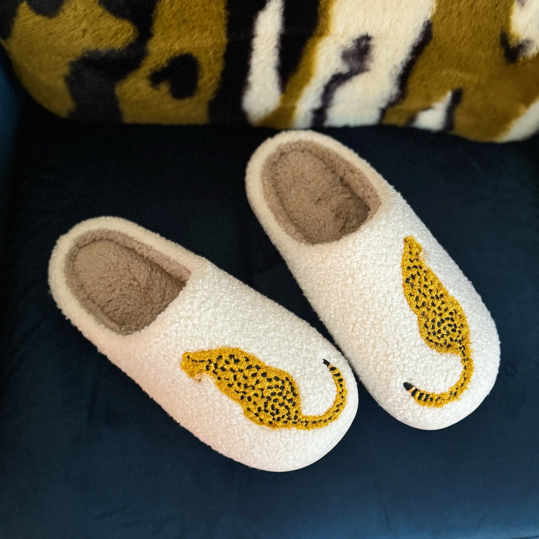 Sitting So Cool Cheetah Lounge Slippers - AURA