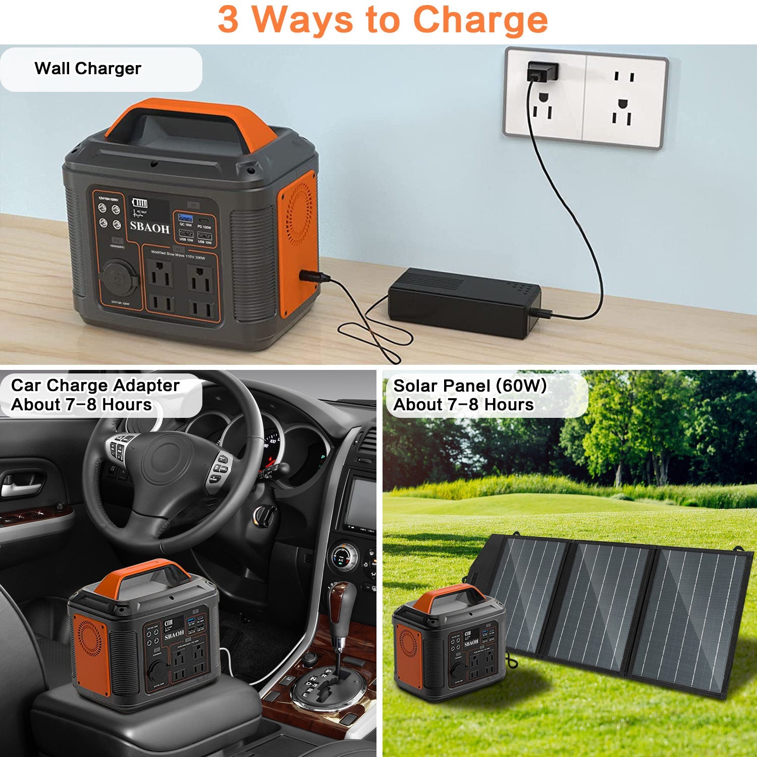 US Plug Portable Power Station P302,300W 296Wh Backup Lithium Battery - AURA