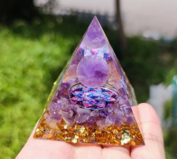Pyramid Decoration Natural Crystal Gravel Energy Tower - AURA