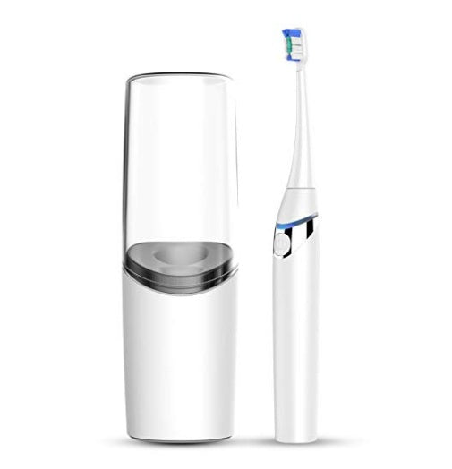 Electric Travel Rechargeable Toothbrush with Portable UV Sterilizer Drying Cup for Adults - AURA