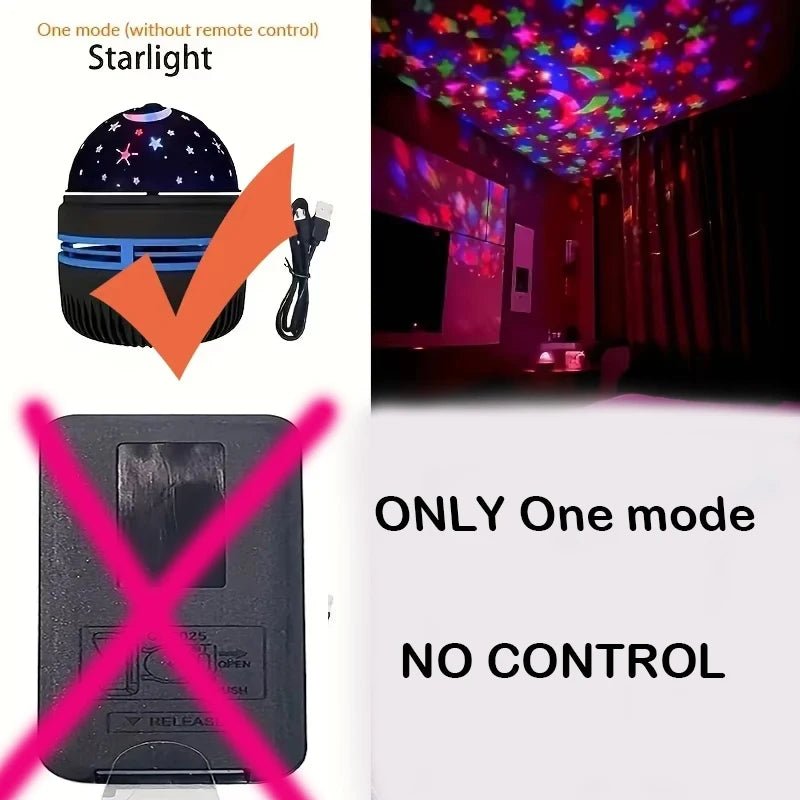 1pc Star Projector, Galaxy Projector, Water Ocean Wave Projector For Bedroom Night Light Room Decor With 7 - Colors Patterns - AURA