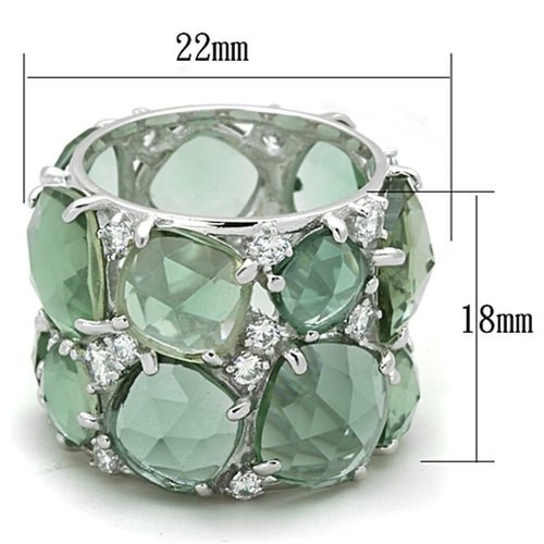 LOS764 - Rhodium 925 Sterling Silver Ring with Synthetic Synthetic - AURA