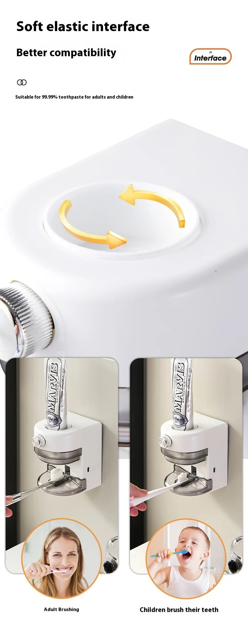 Wall Mounted Automatic Toothpaste Dispenser Adjustable - AURA