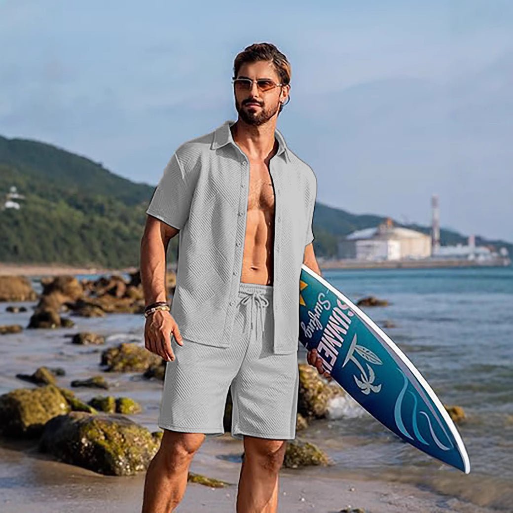 Knitwear Sports Casual Short Sleeve And Shorts Suit - AURA
