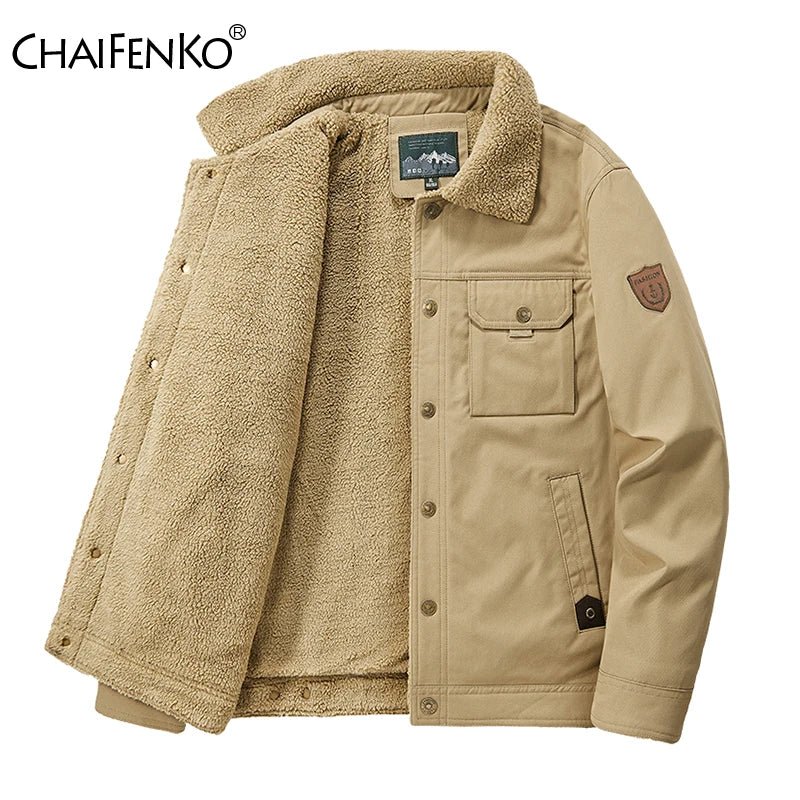 Men 2025 Winter New Fleece Thick Warm Jacket Men Fashion Casual Windproof Coat - AURA